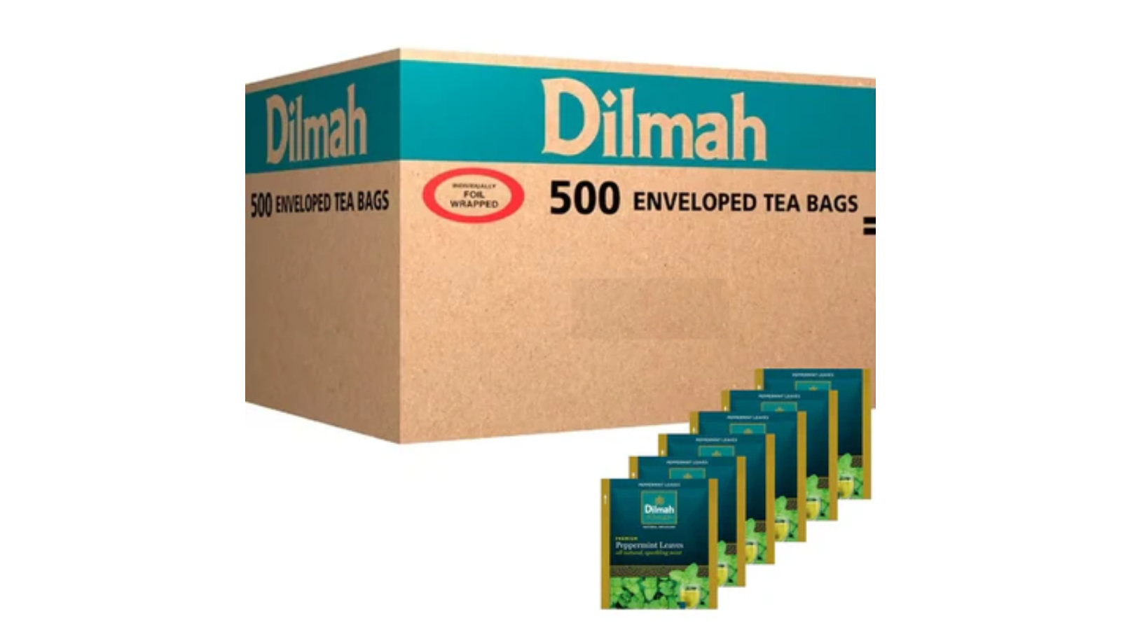 Dilmah Pack of 500 Box Premium Peppermint Individually Wrapped Tea Bag