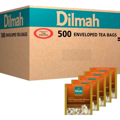 Dilmah Pack of 500 Box Premium Chamomile Individually Wrapped Tea Bag Envelope