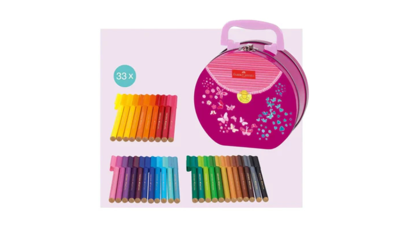 Faber-Castell 33 Connector Assorted Pen Tin Marker Handbag Gift Set
