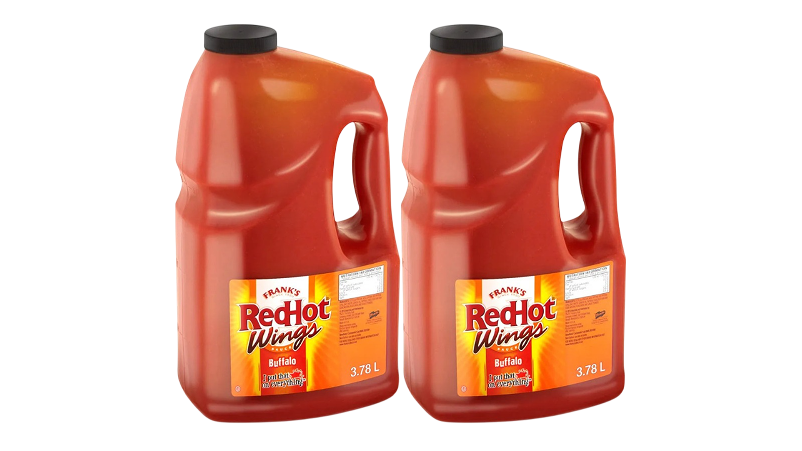 Frank's Pack of 2 Bottle Red Hot Original Buffalo Wings Chilli Sauce - 3.78 Litre
