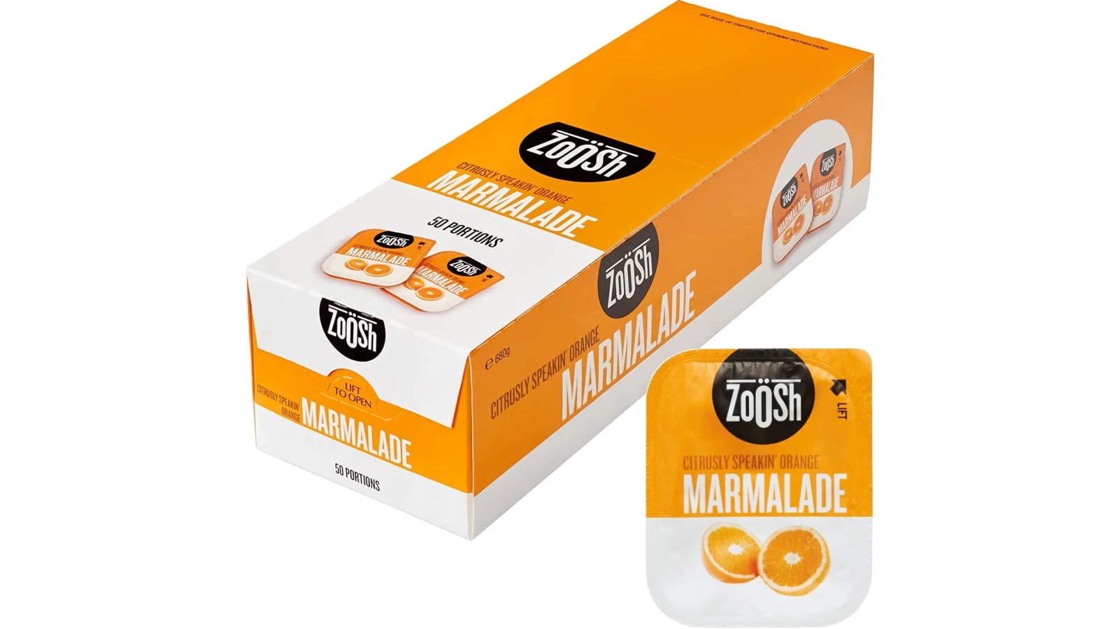 Zoosh Orange Marmalade Individual Portions 13.6g - 50 Pack