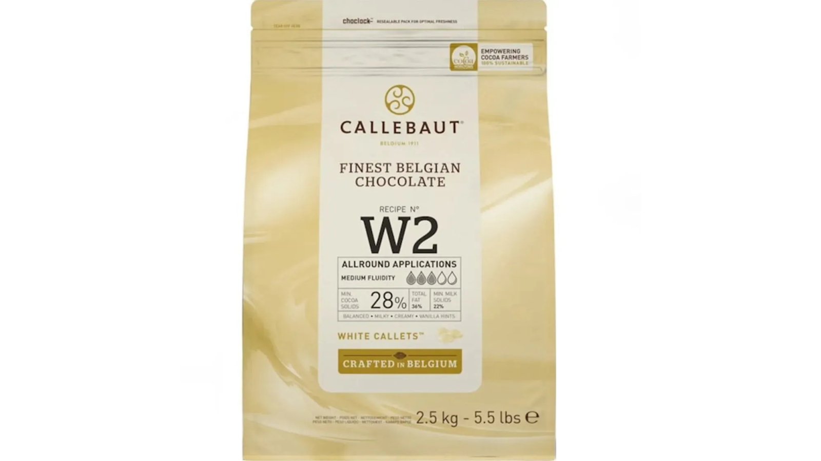 Callebaut W2 White Chocolate Couverture Callets - 2.5kg