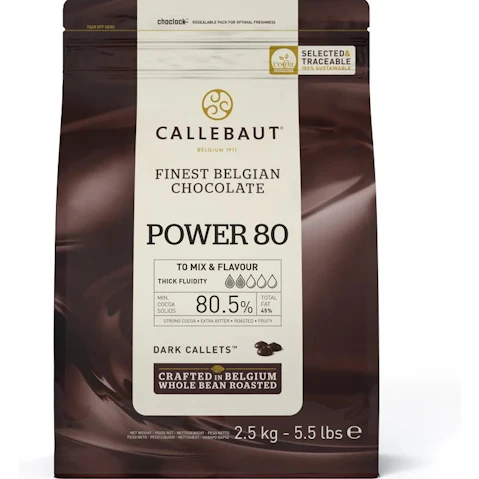 Callebaut Power 80 Dark Chocolate Couverture Callets - 2.5kg Bag