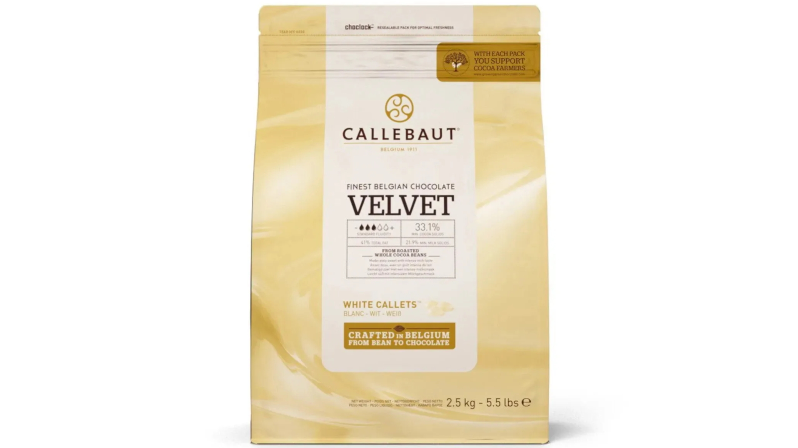 Callebaut Velvet White Chocolate Couverture Callets - 2.5kg
