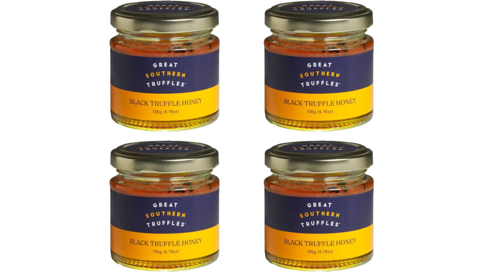 Great Southern Truffles Pack of 4 Black Honey Jar - 135g