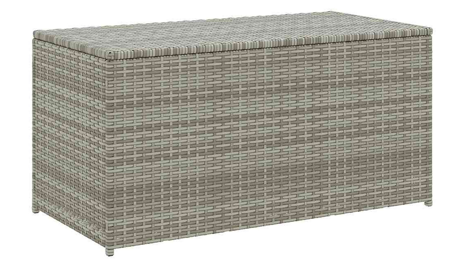 vidaXL 100 x 50 x 50cm Grey Poly Rattan Garden Storage Box