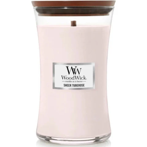 WoodWick Sheer Tuberose Large Candle Crackles