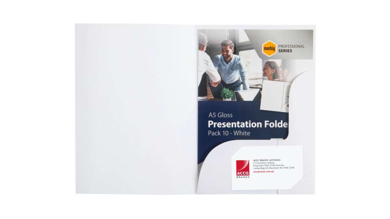 Marbig White A5 Professional Presentation Folder - Pack of 50