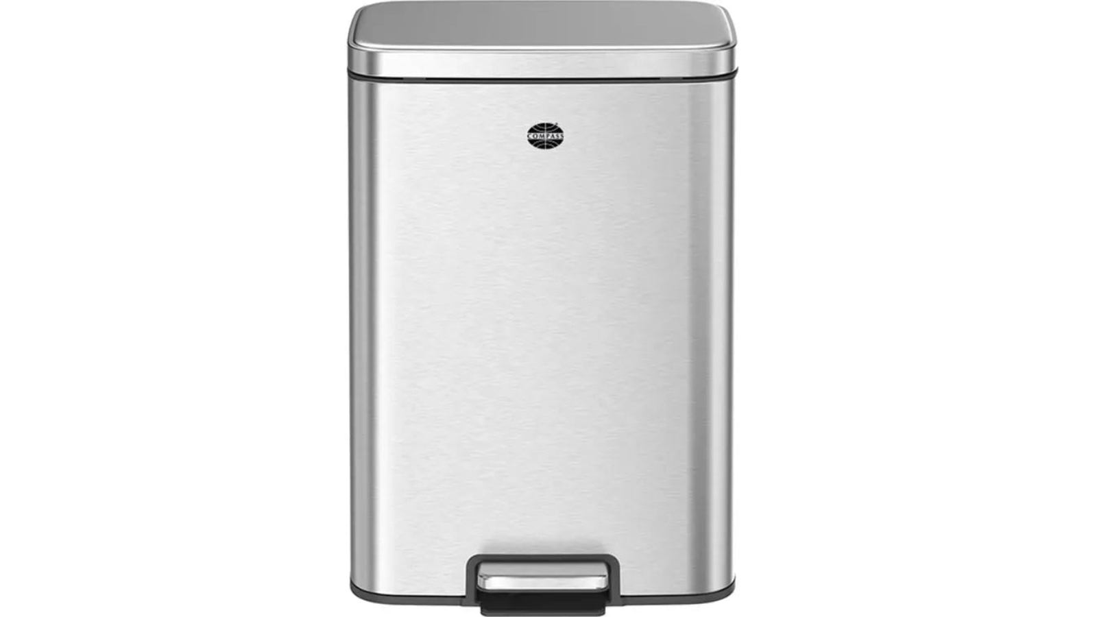 Compass 50 Litre Stainless Steel Pedal Lid Swing Bin - Silver