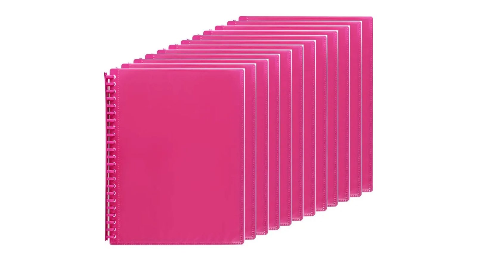 Marbig Pink A4 Refillable Display Book with Insert Cover - Pack of 12