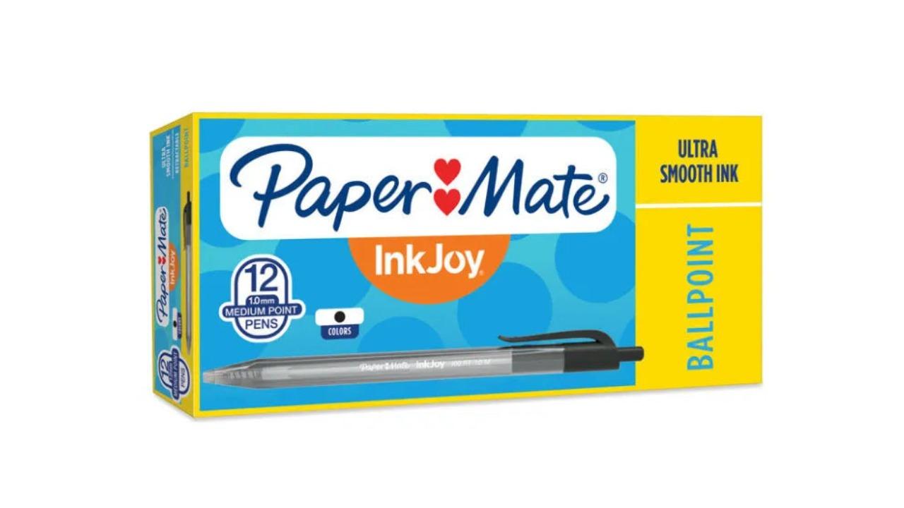 Papermate Pack of 12 InkJoy 100RT Medium Ballpoint Pen - Black