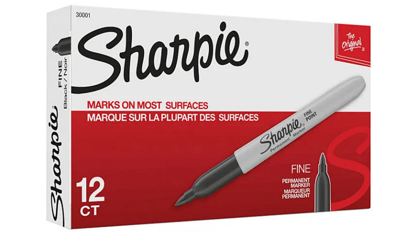 Sharpie 0.1cm Box of 12 Permanent Marker Fine Point - Black