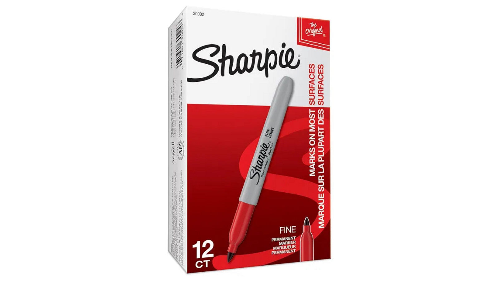 Sharpie 0.01cm Box of 12 Permanent Marker Fine Point - Red