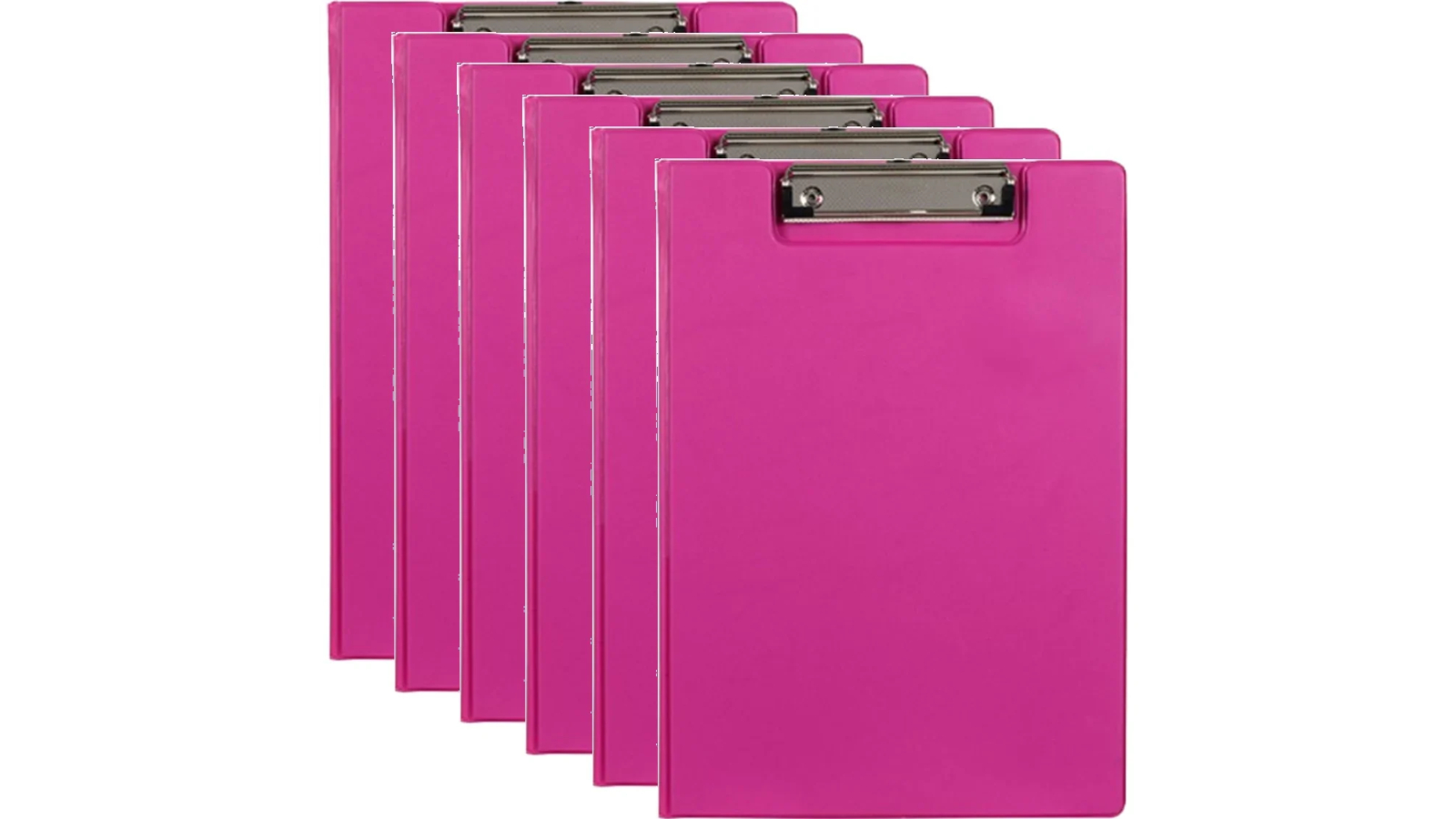 Marbig Pink A4 Clipfolder Document Holder - Pack of 6