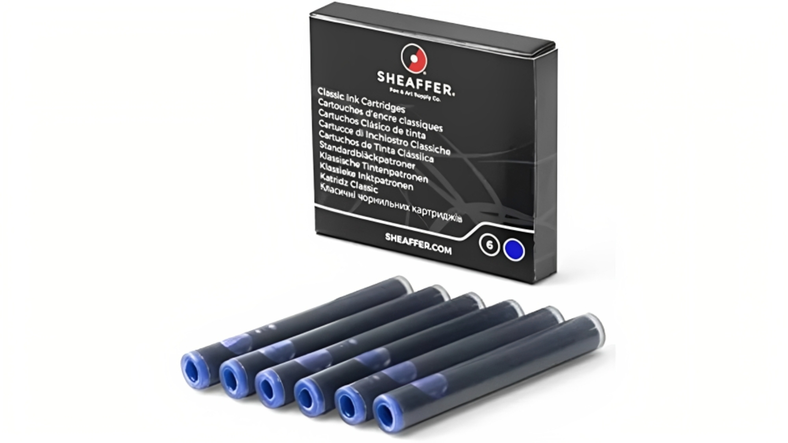 Sheaffer Pack of 6 96233 Refill Ink Cartridge for Fountain Pen - Blue