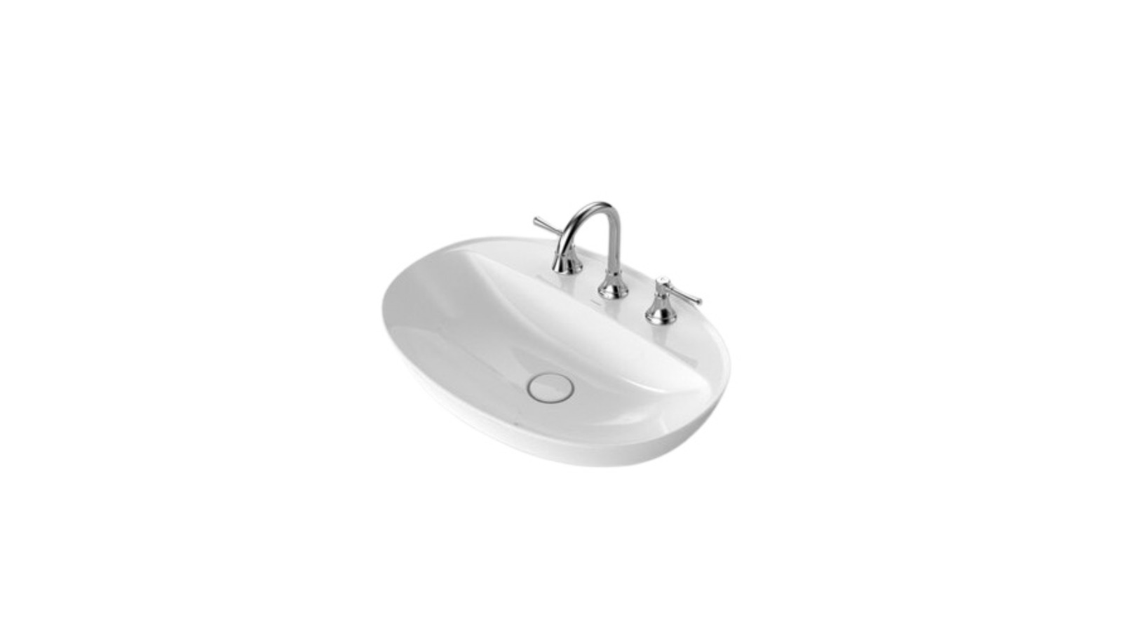 Caroma Riviere 3 Tap Hole Inset Basin - White