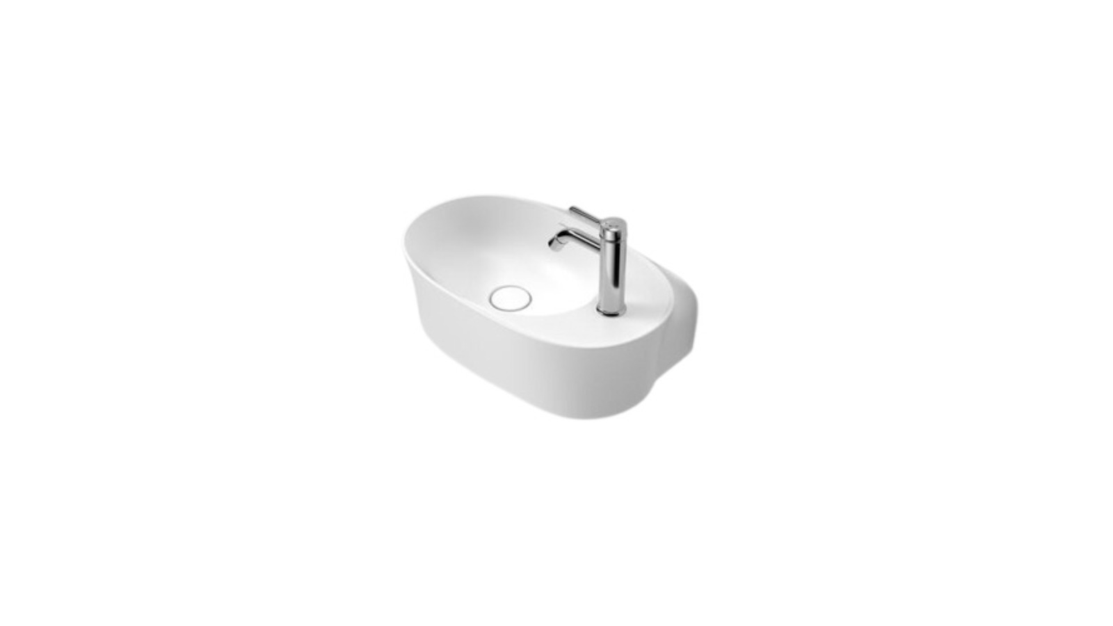Caroma Riviere 1 Tap Hole Hand Wall Basin - Matte White