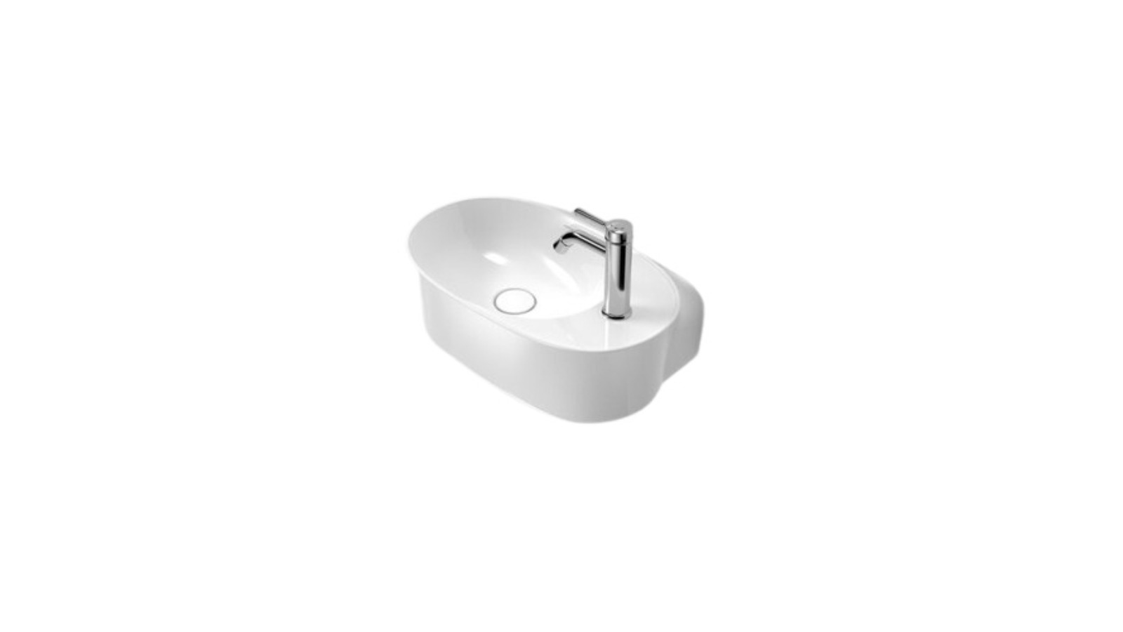 Caroma Riviere 1 Tap Hole Hand Wall Basin - White