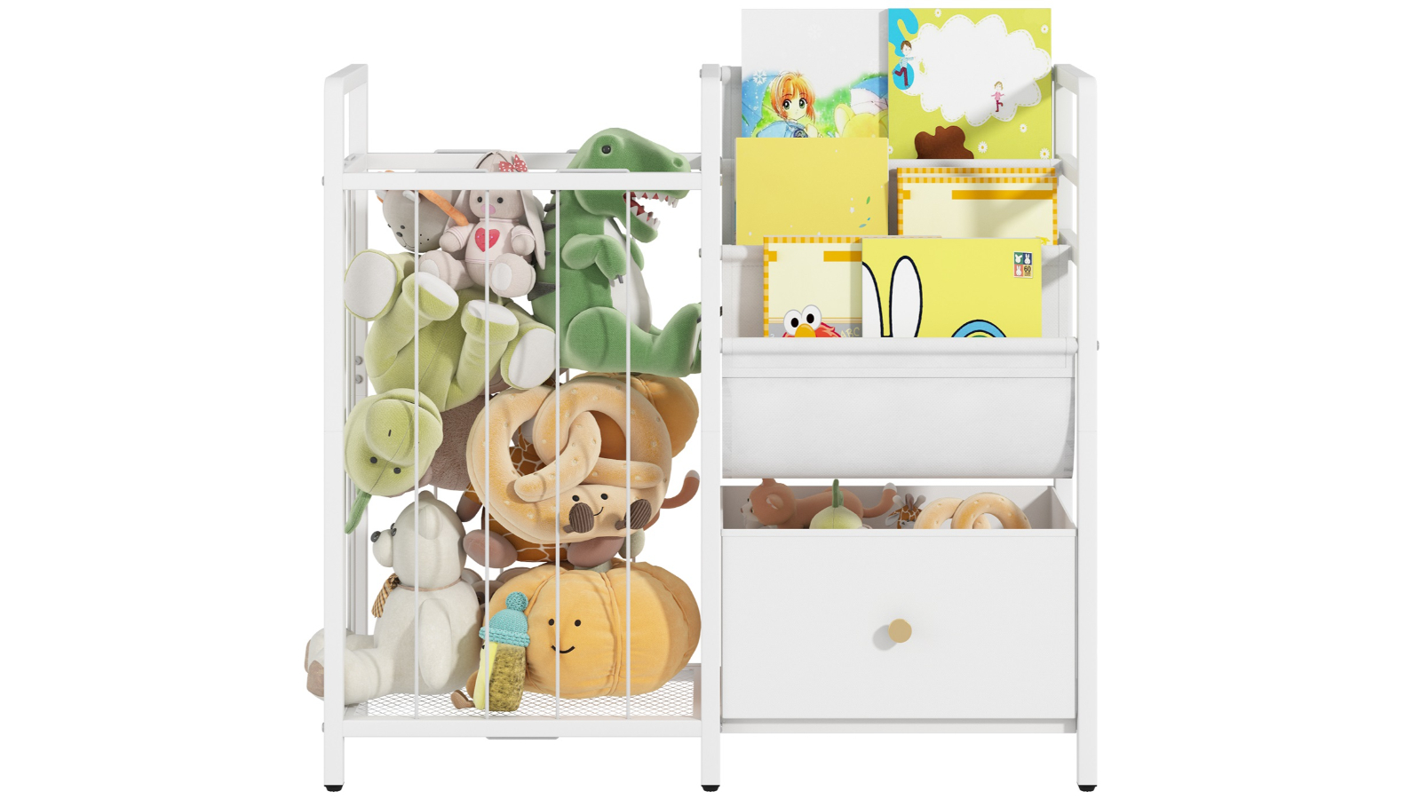 Advwin 3-Tier Kids Bookshelf and Toy Storage Organizer - White