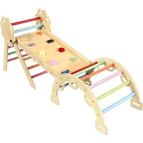Advwin Baby 8-in-1 Wooden Indoor Playground Climbing Frame Playset