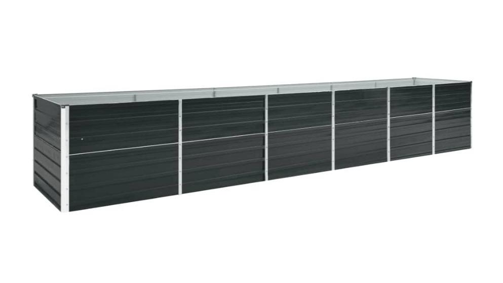 vidaXL Galvanised Steel Anthracite Garden Raised Bed - Large