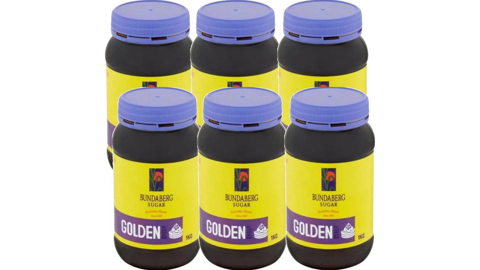 Bundaberg Pack of 6 Bulk 1kg Sugar Golden Syrup Bottle