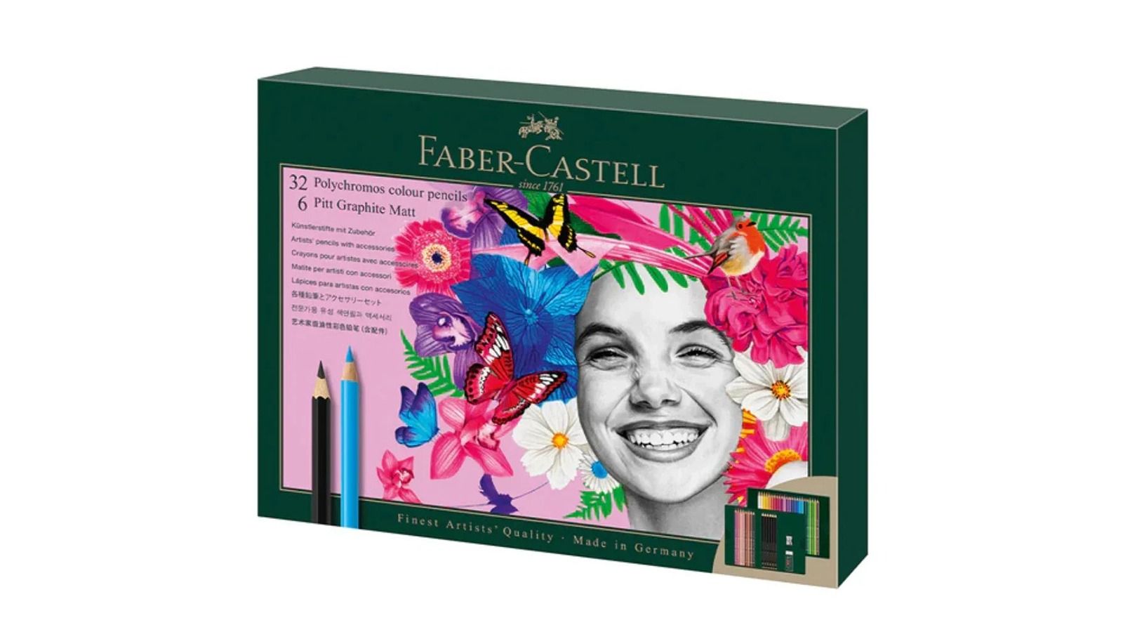 Faber-Castell 40 Piece Polychromos Colour and Pitt Graphite Matt Pencil Gift Set