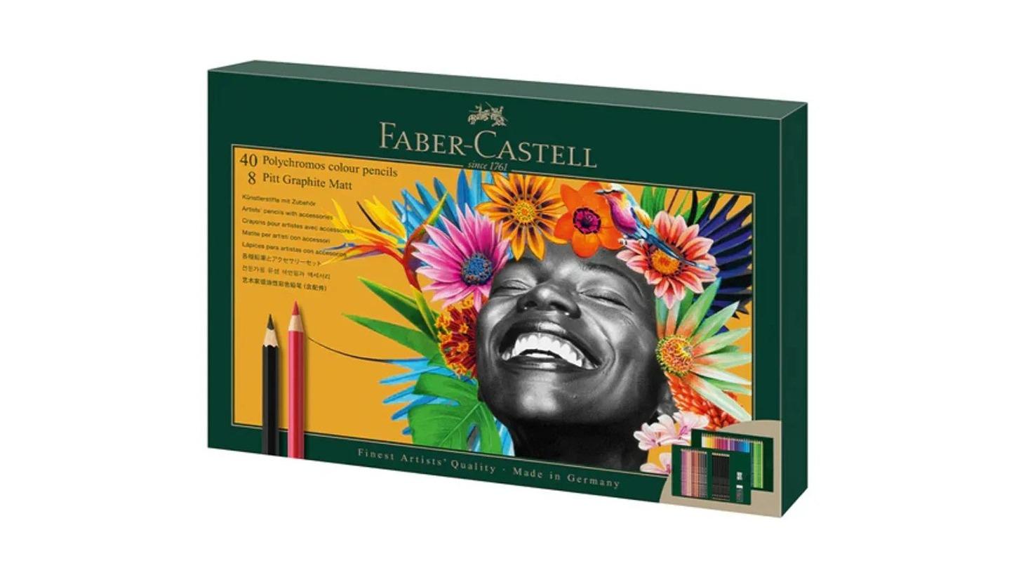 Faber-Castell 50 Piece Polychromos Colour and Pitt Graphite Matt Pencil Gift Set