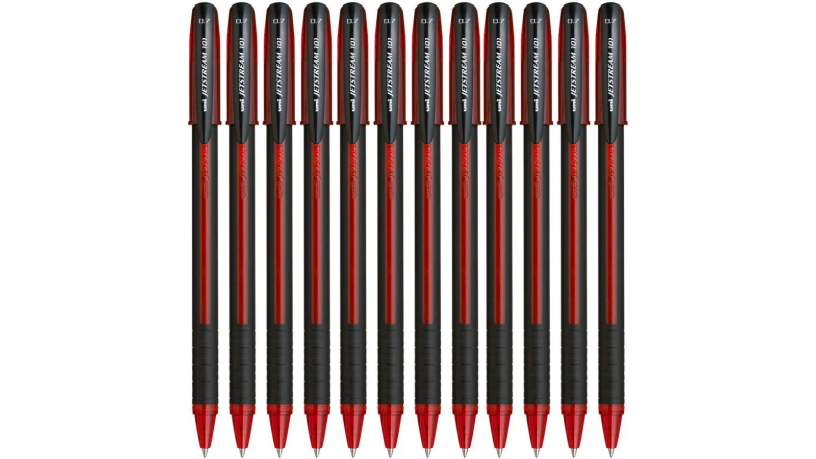 Uni-Ball Pack of 12 101 Jetstream Rollerball Stick Fine Pen - Red 