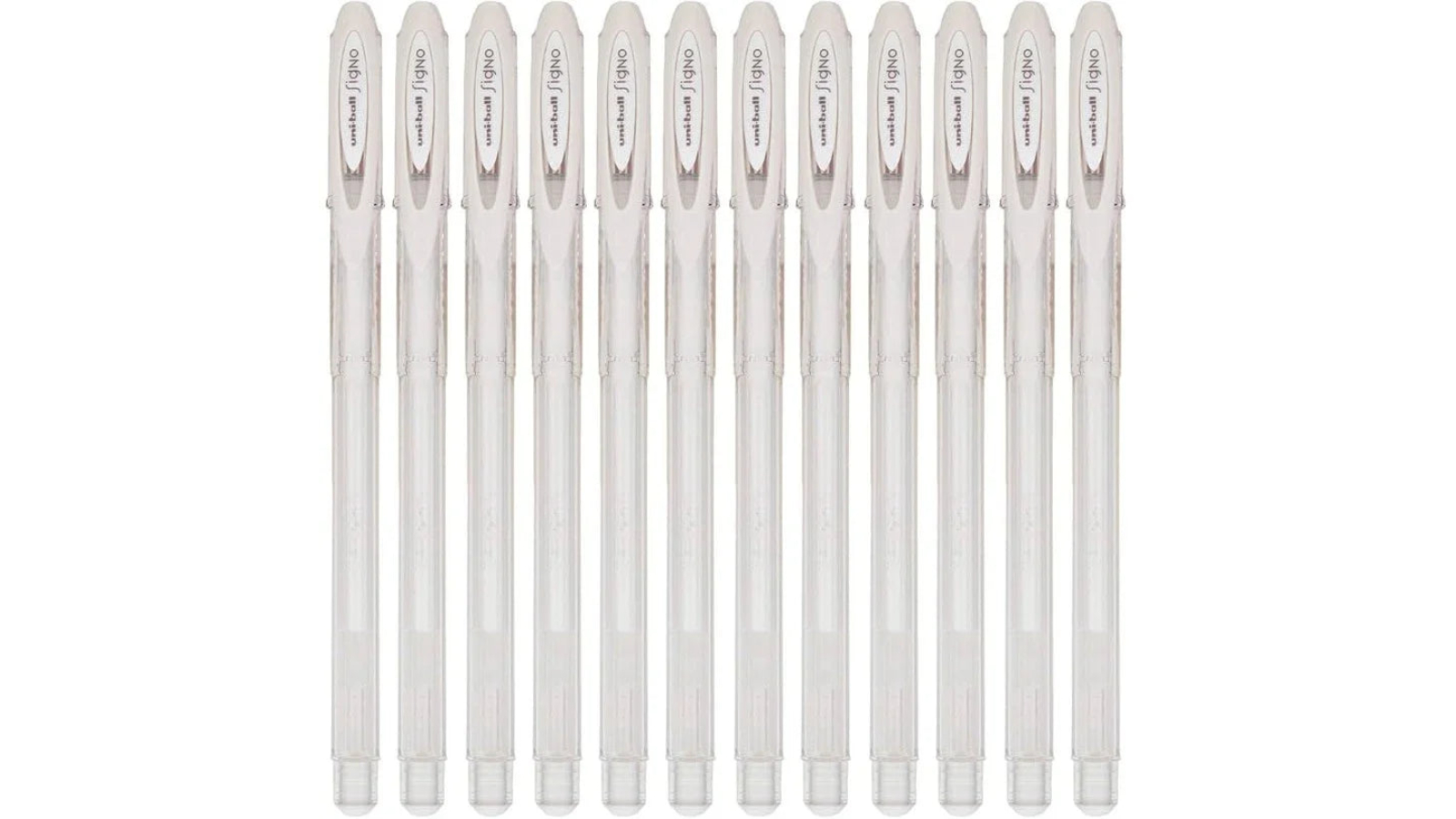 Uni-Ball Pack of 12 UM120 Signo Gel Ink Rollerball Pen - White