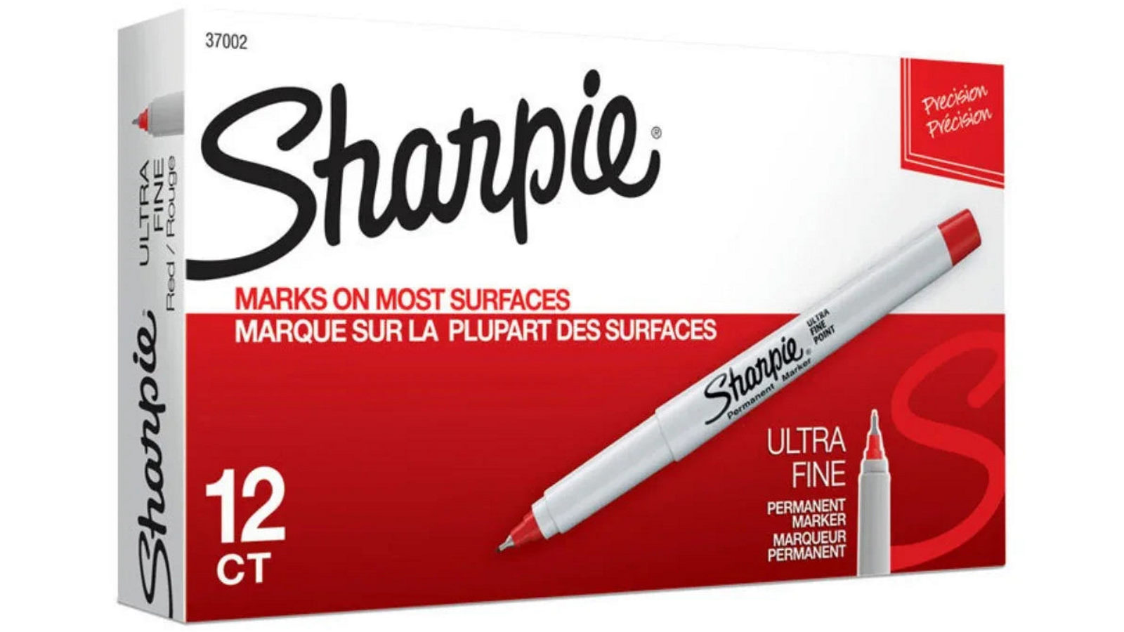 Sharpie 0.03cm Pack of 12 Permanent Marker Ultra Fine - Red