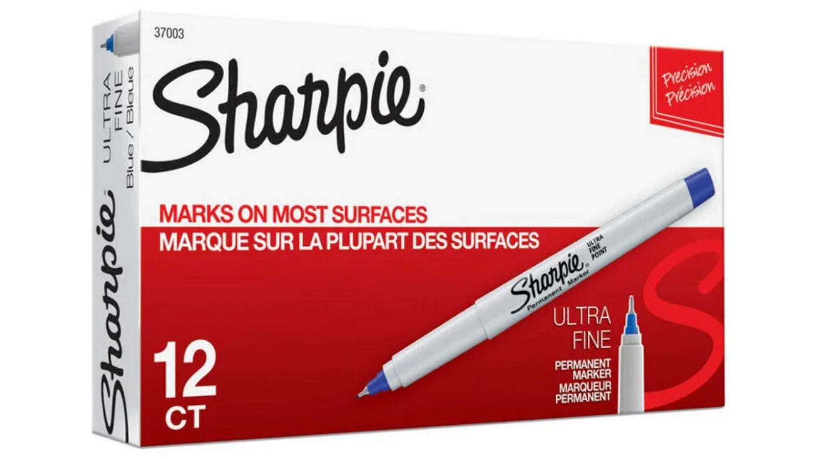 Sharpie 0.03cm Pak of 12 Permanent Marker Ultra Fine - Blue