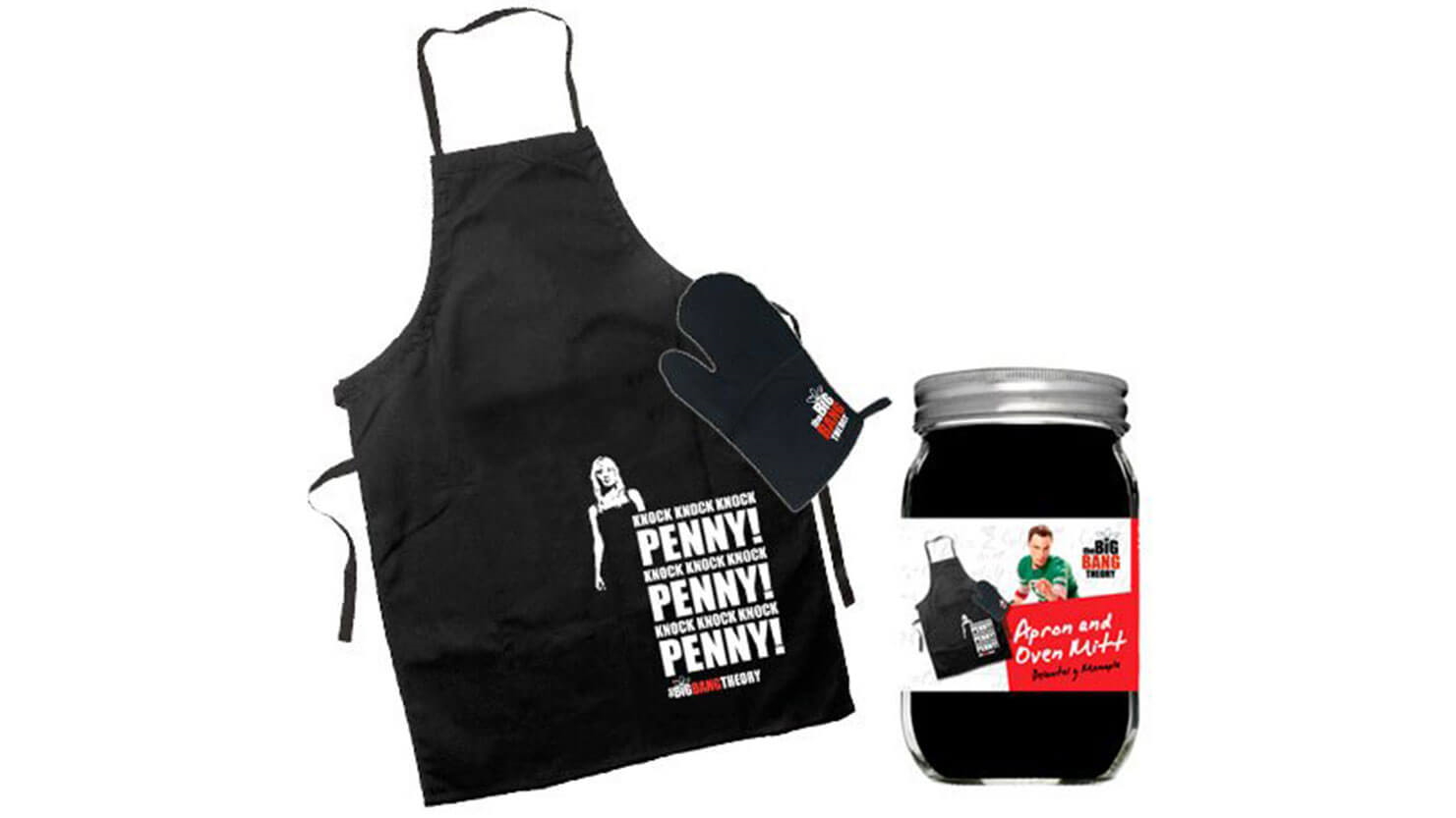 The Big Bang Theory Knock Penny Apron and Oven Mit Set