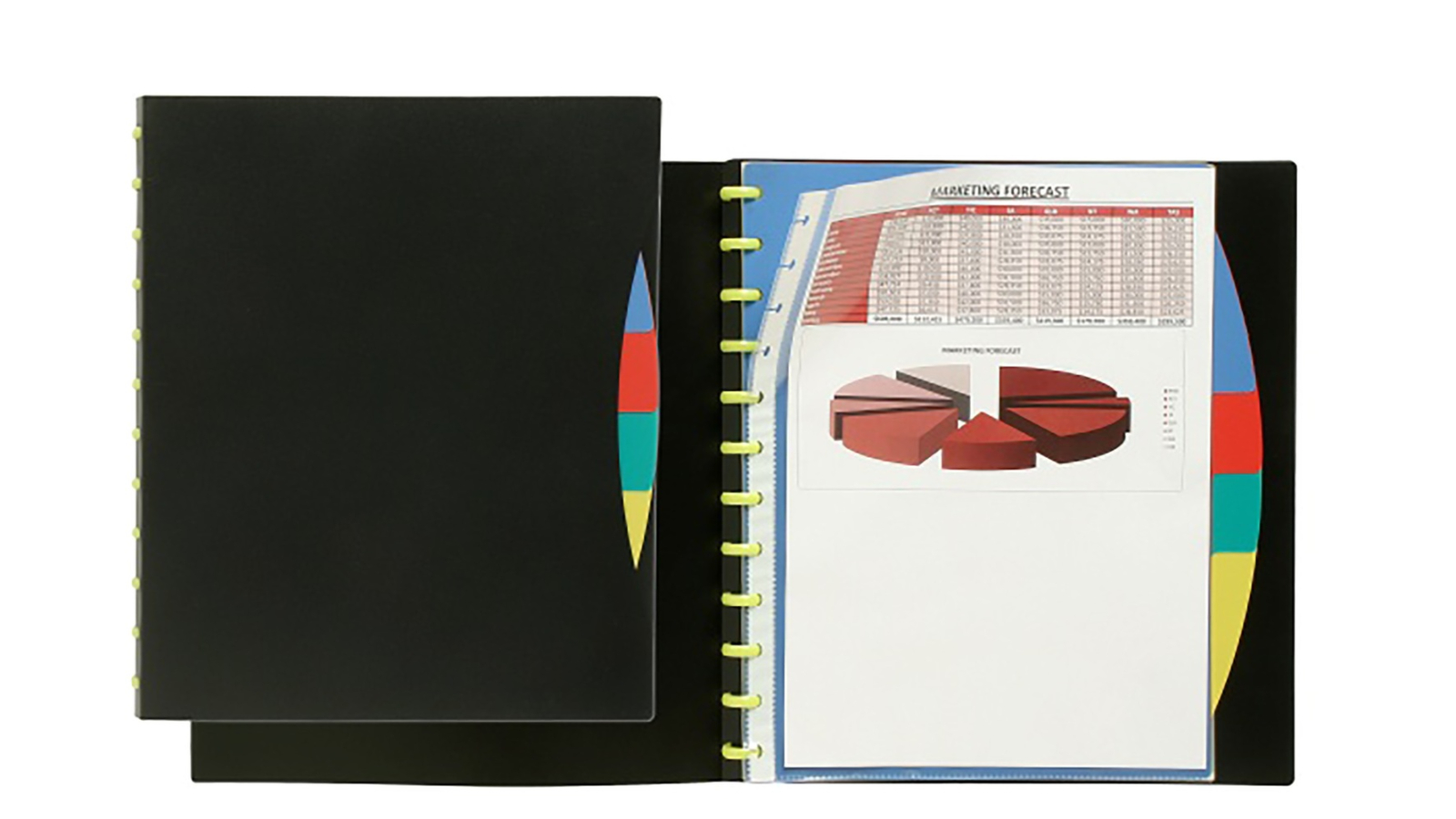 Marbig Black A4 Kwik Zip Display Book Refillable with Divider - Pack of  12