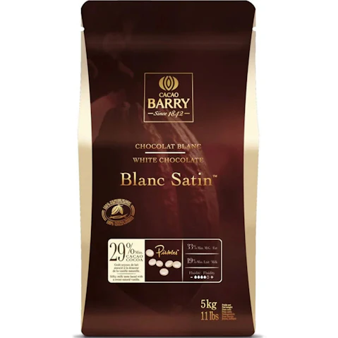 Cacao Barry Bag of 5kg White Blanc Satin Couverture White Chocolate 30 Percent Pistols