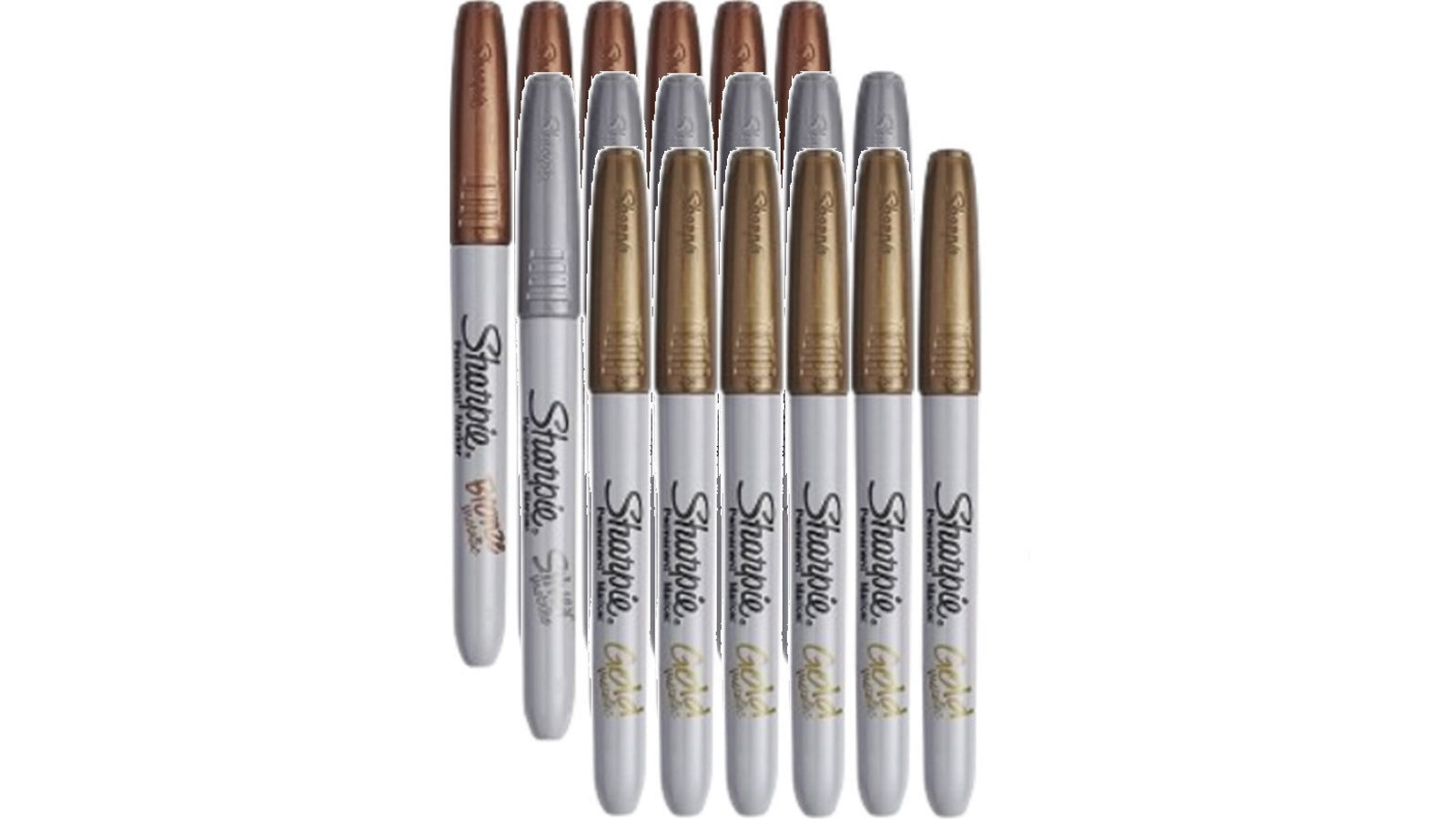 Sharpie 0.01cm Pack of 18 Permanent Marker Fine Point - Metallic Gold Silver Bronze 18 Pack