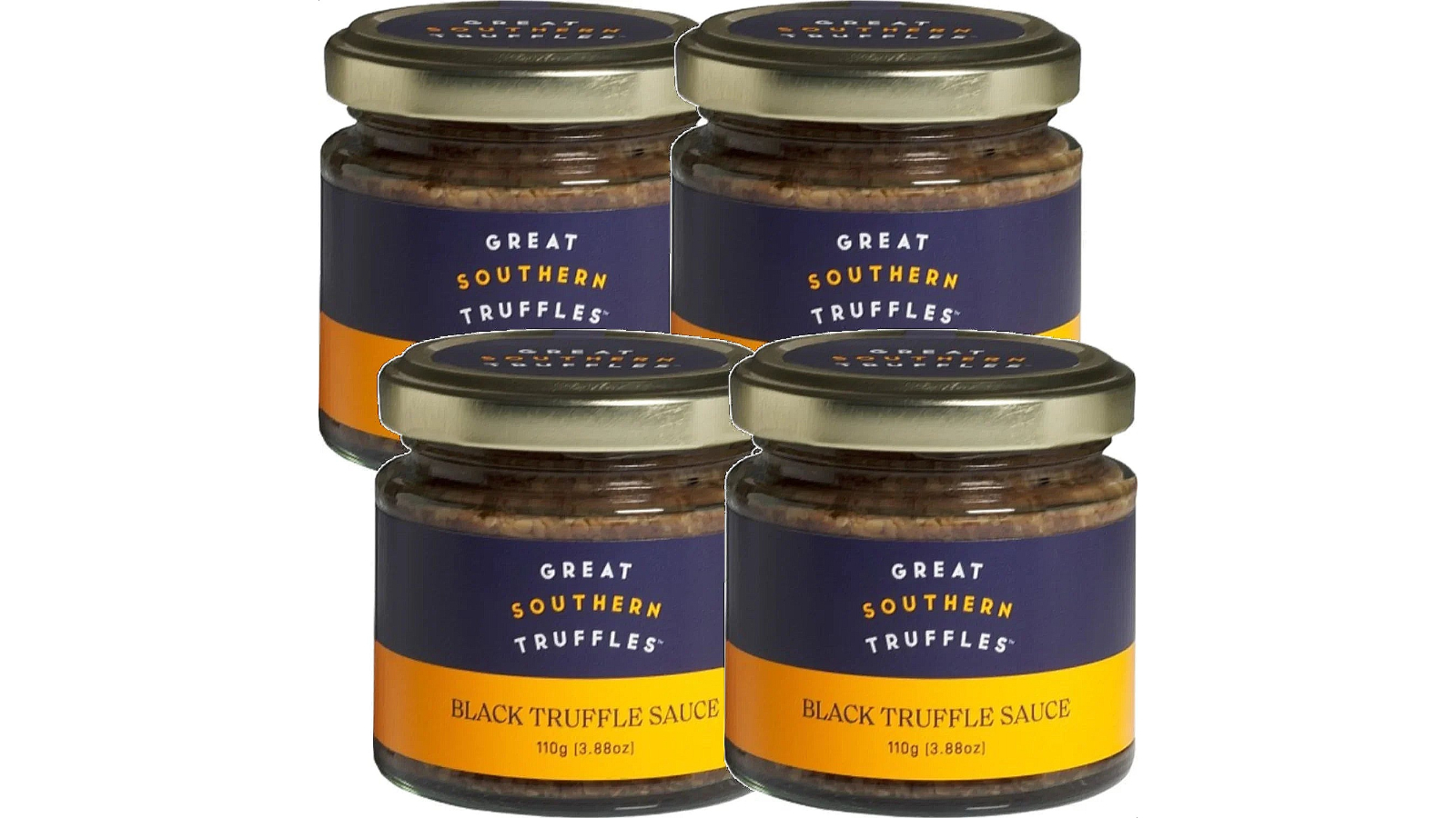 Great Southern Truffles Pack of 4 Black Sauce Jar - 110g