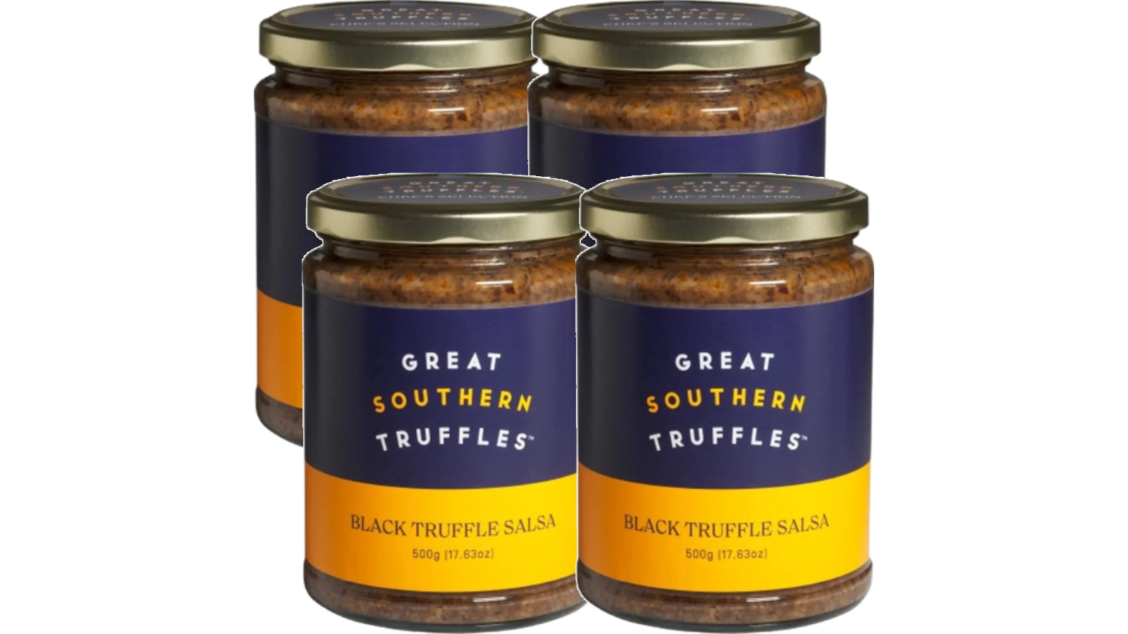 Great Southern Truffles Pack of 4 Black Salsa Jar - 500g