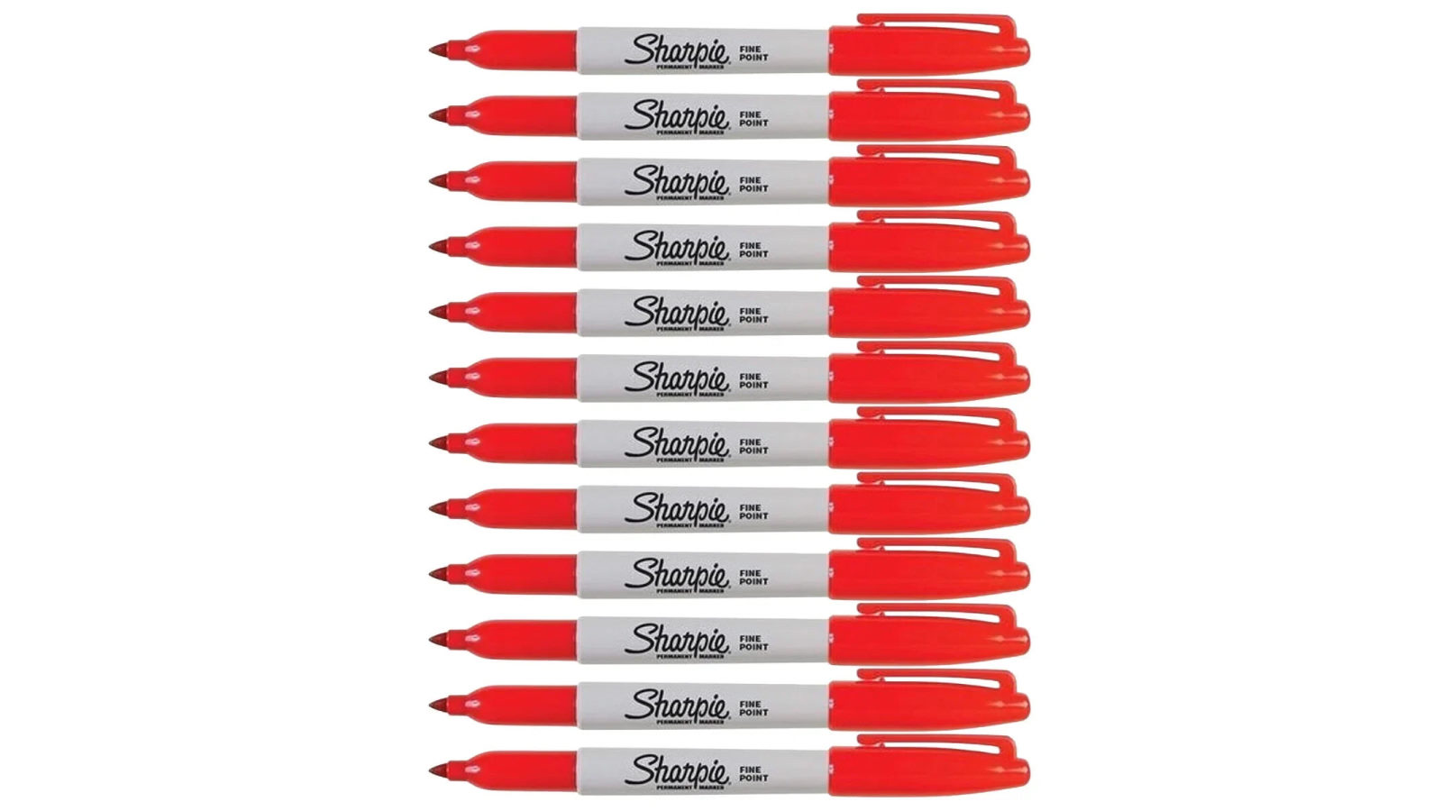 Sharpie 0.1cm Box of 12 Fine Point Permanent Marker - Red