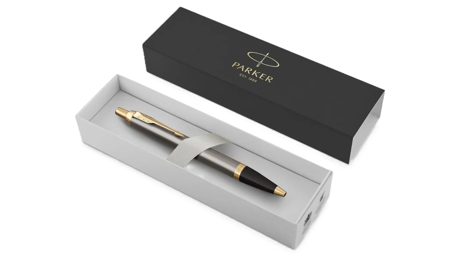 Parker Gold/Grey IM Medium Tip Ballpoint Pen Gift Box