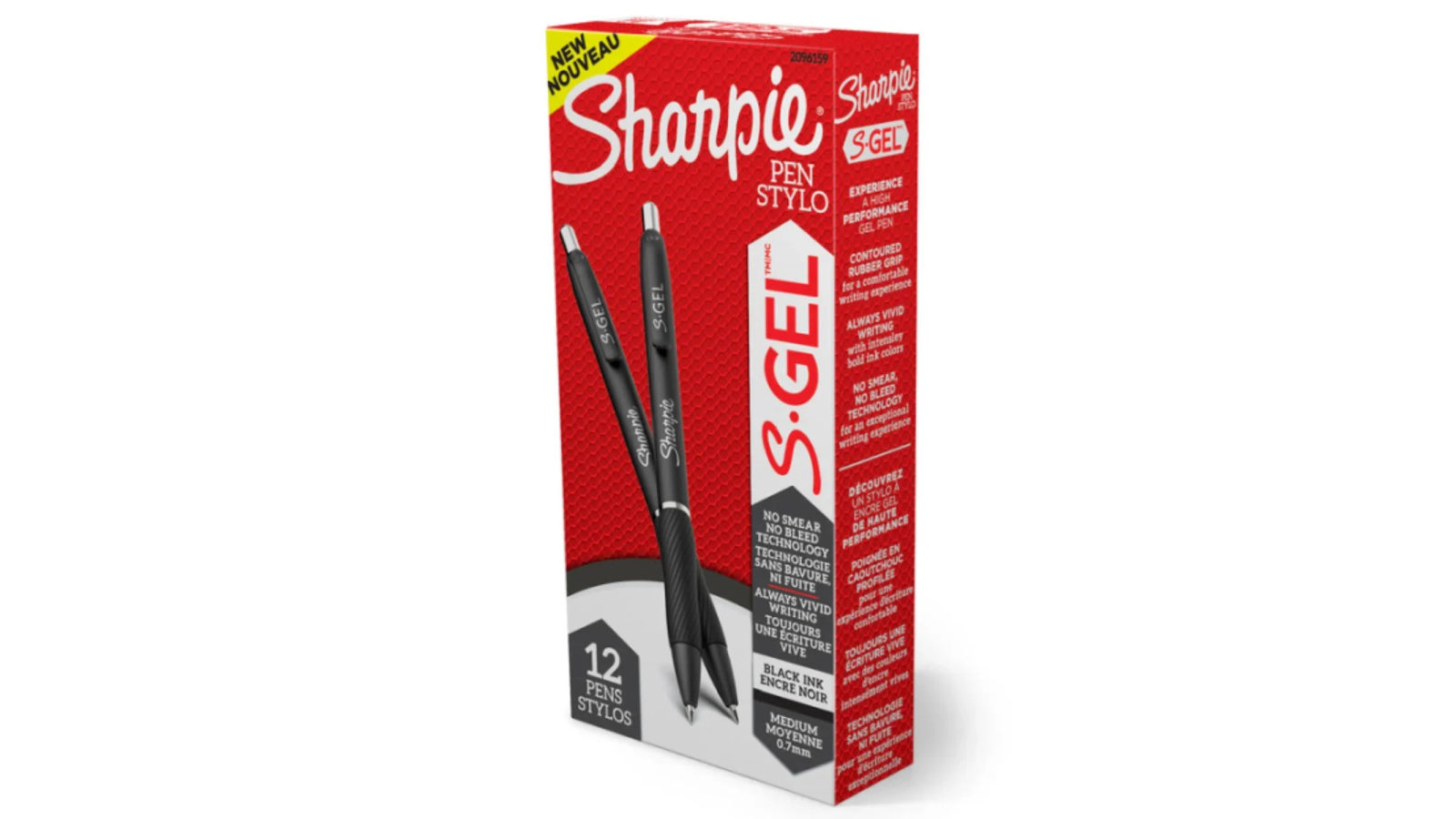 Sharpie 0.07cm Box of 12 Gel Pen Retractable Ballpoint - Black