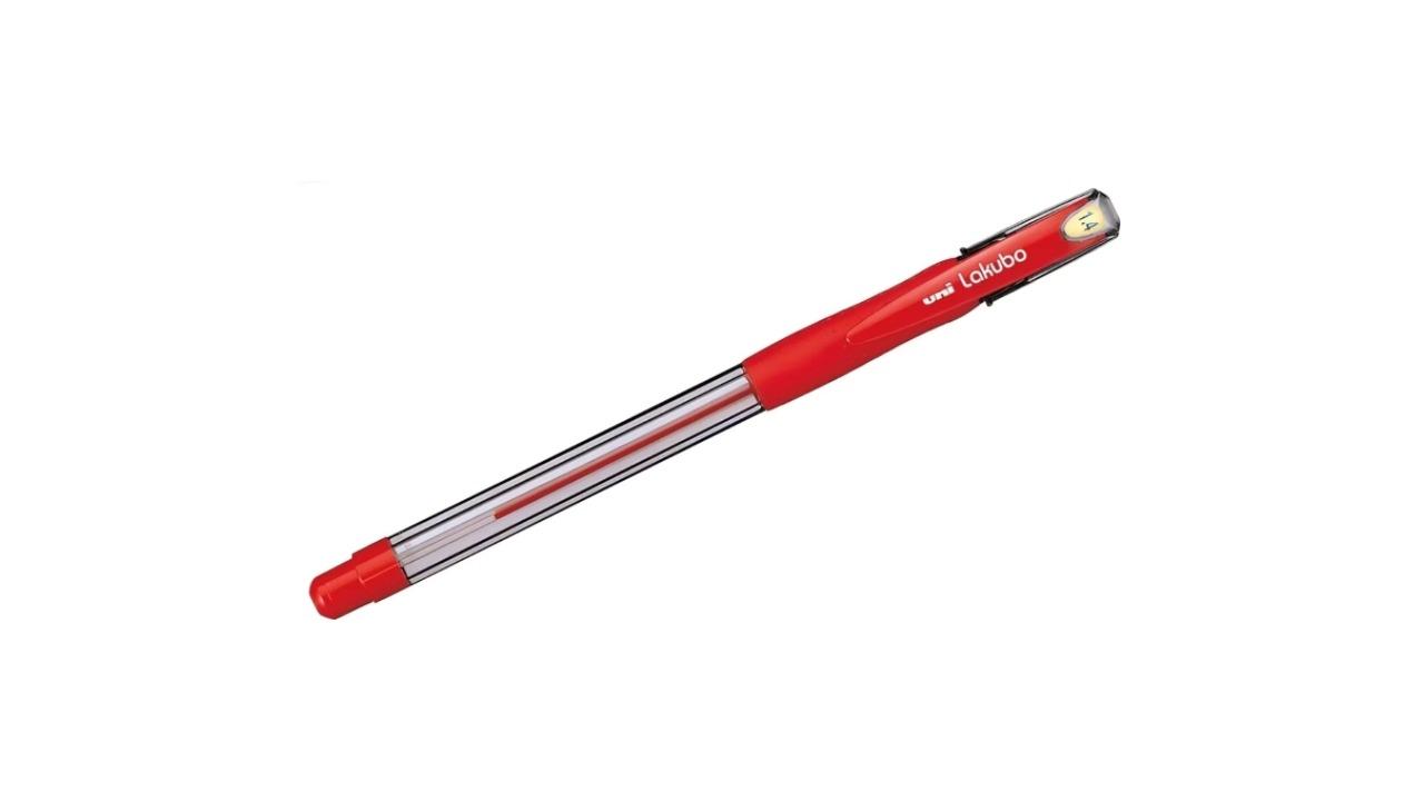 Uni-Ball Pack of 12 Lakubo SG-100 Medium Broad Ballpoint Pen - Red