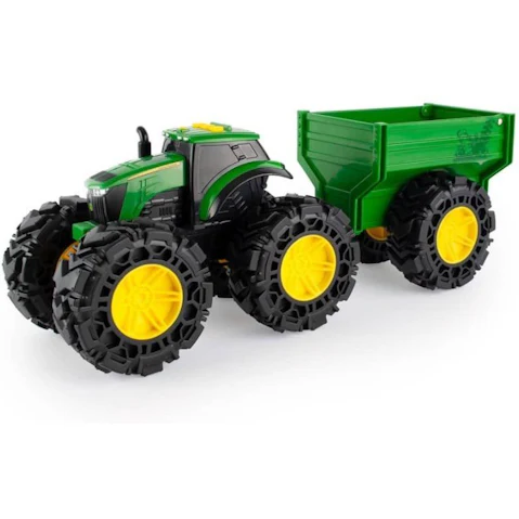 John Deere New Version Tomy Treads with Wagon Beach Toy - 20cm