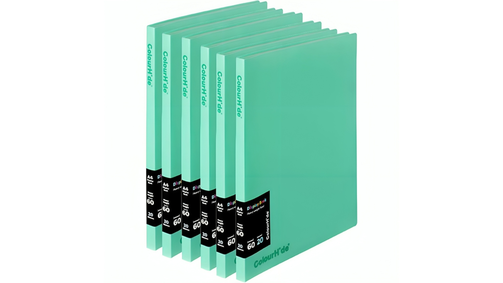 ColourHide Pack of 6 20 Sheet Display Book Insert Cover - Biscay Geen