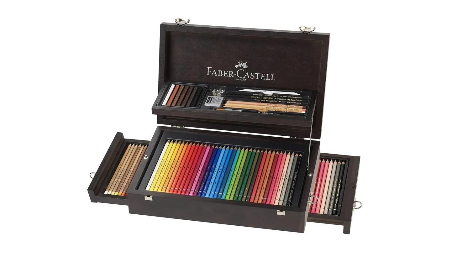 Faber-Castell 125 Piece Wooden Case Art and Graphic Collection Set