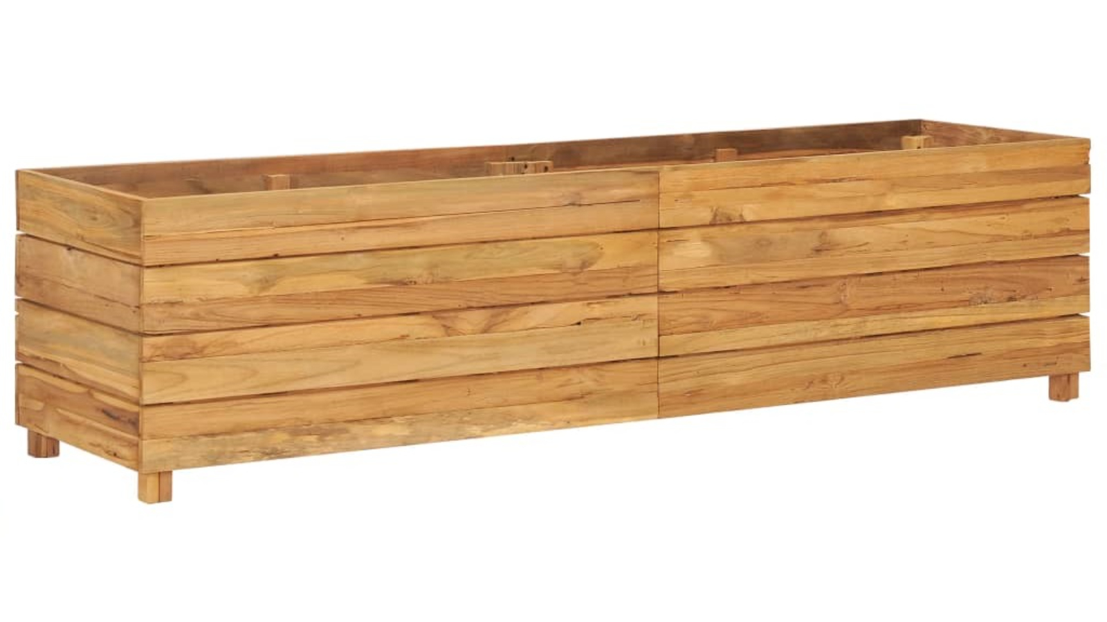 vidaXL Recycled Teak and Steel Raised Bed - 150 x 40 x 38cm
