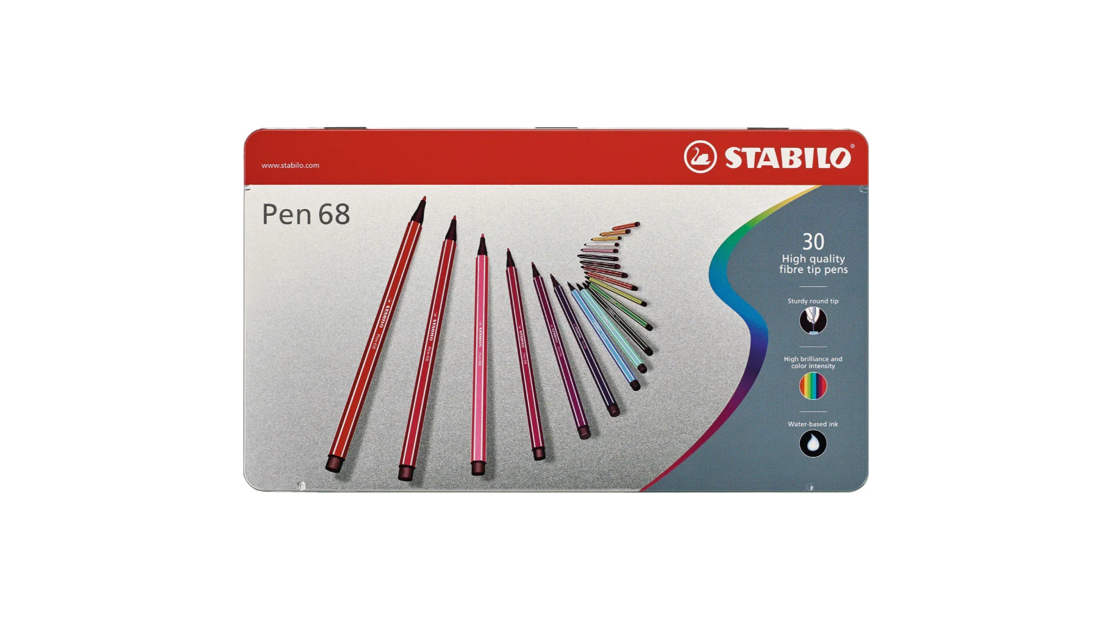 Stabilo 68 Fibre Water-Based Tip Pen - Set of 30