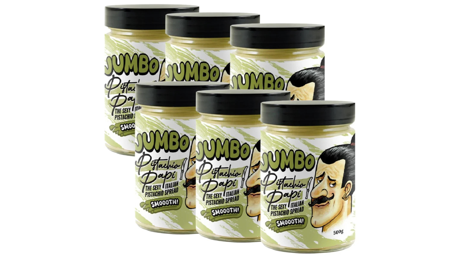 Pistachio Papi Pack of 6 Jumbo Italian Smooth Spread - 500g