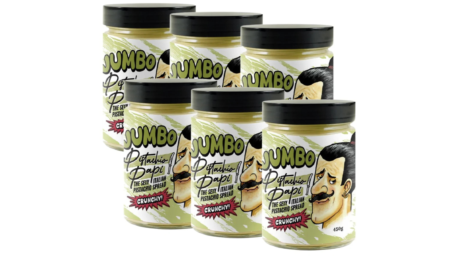 Pistachio Papi Pack of 6 Jumbo Italian Crunchy Spread - 450g