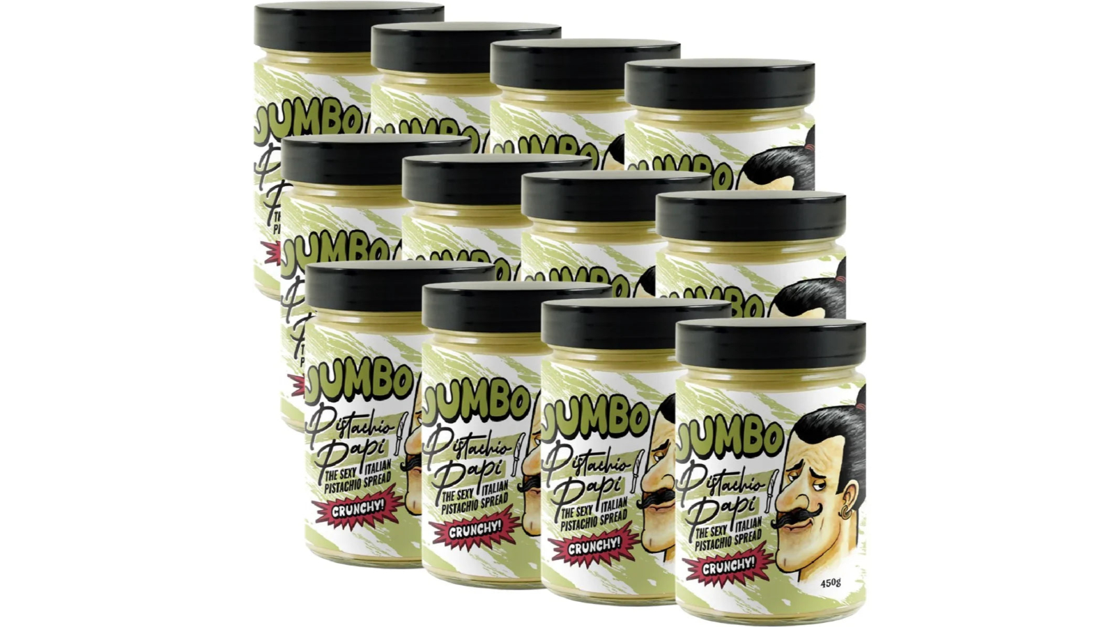 Pistachio Papi Pack of 12 Jumbo Italian Crunchy Spread - 450g
